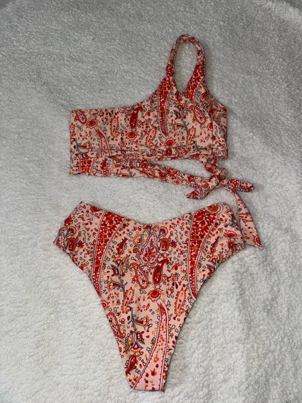 Pink & Red Paisley Bikini Set